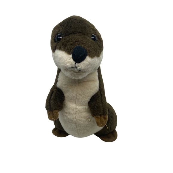 Petting Zoo Otter Plush 9" Brown Cream Sea Stuffed Animal Toy - Picture 3 of 8
